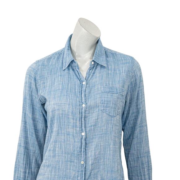 NILI LOTAN Women's Long Sleeve Button up Shirt lightweight blue cotton Sz S - Picture 6 of 7